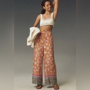Anthropologie The Saria Smocked Wide-Leg Pants, XL NWOT